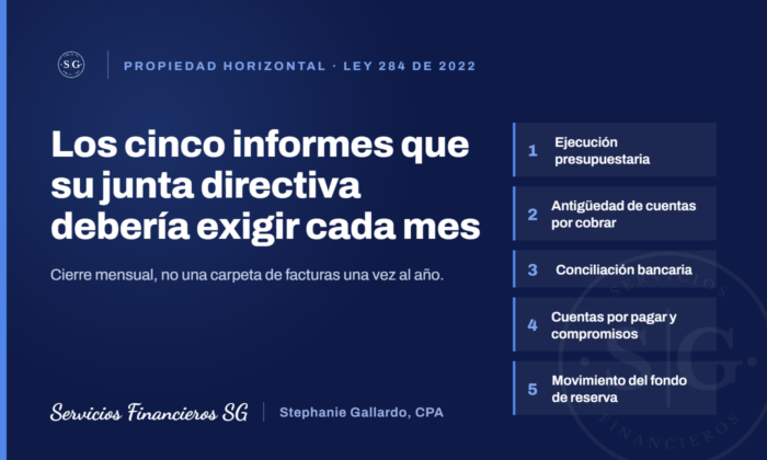 Los cinco informes que su Junta Directiva debería exigir cada mes.